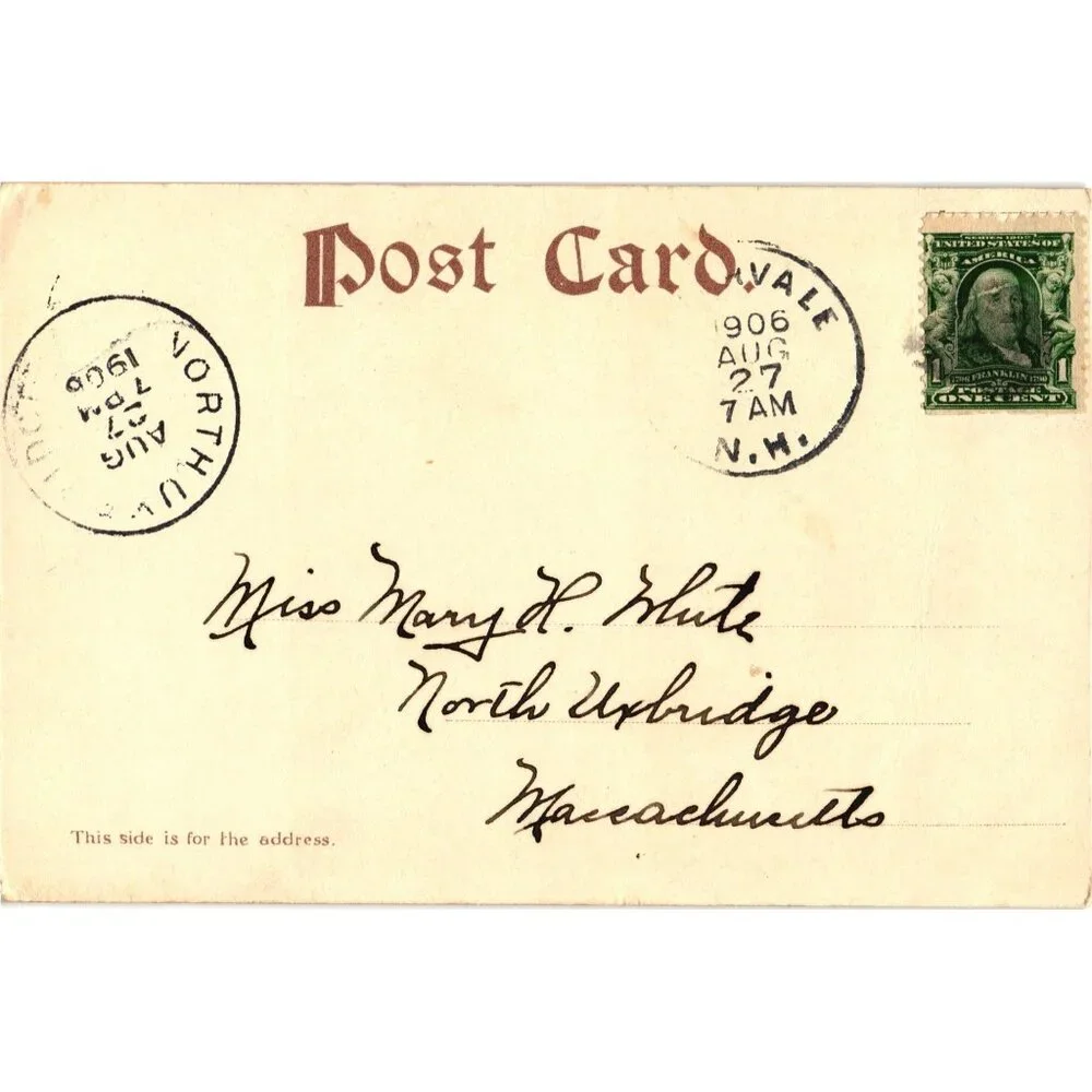 Vintage 1906 Postcard Goodrich Falls Jackson N.H. With Handwritten Note & Postma